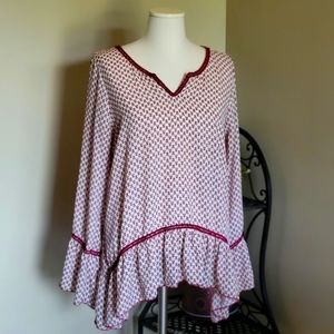 About A Girl Art Deco Floral Print Blouse